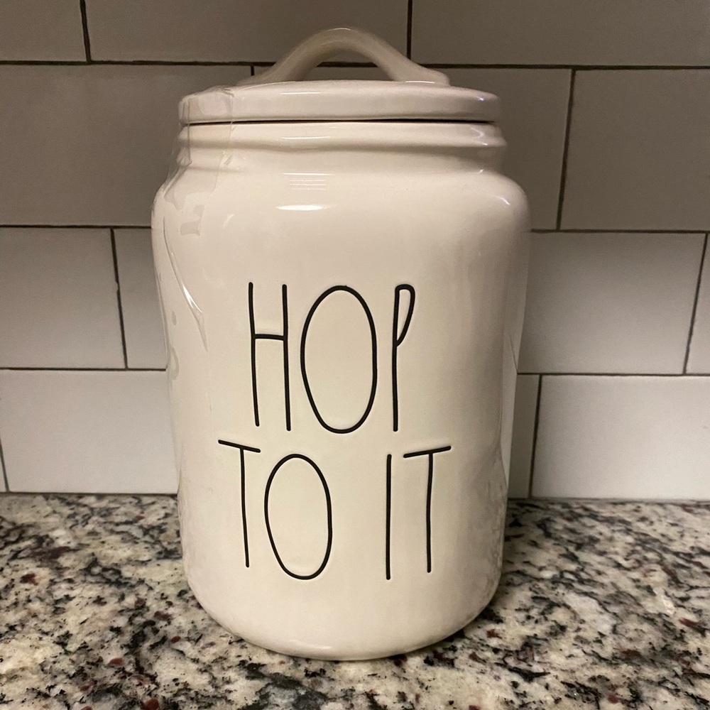 NEW Rae Dunn “HOP TO IT” Canister